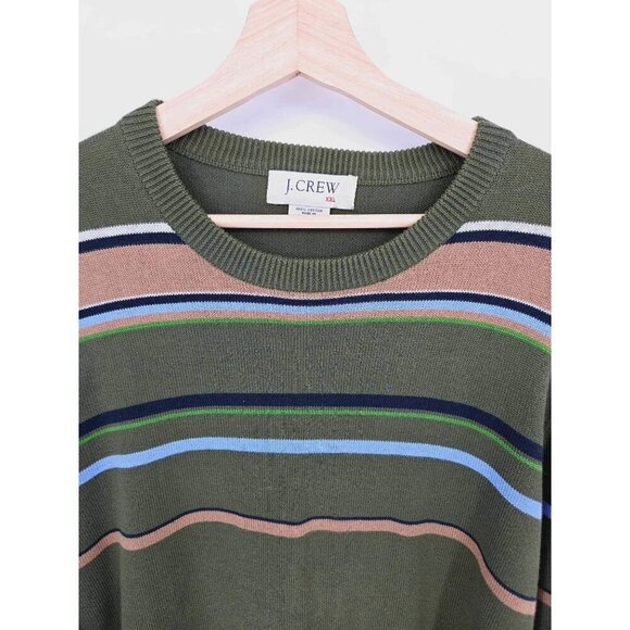 J. Crew Men's Green Vintage Knit Striped Sweater Size XXL - Picture 5 of 6